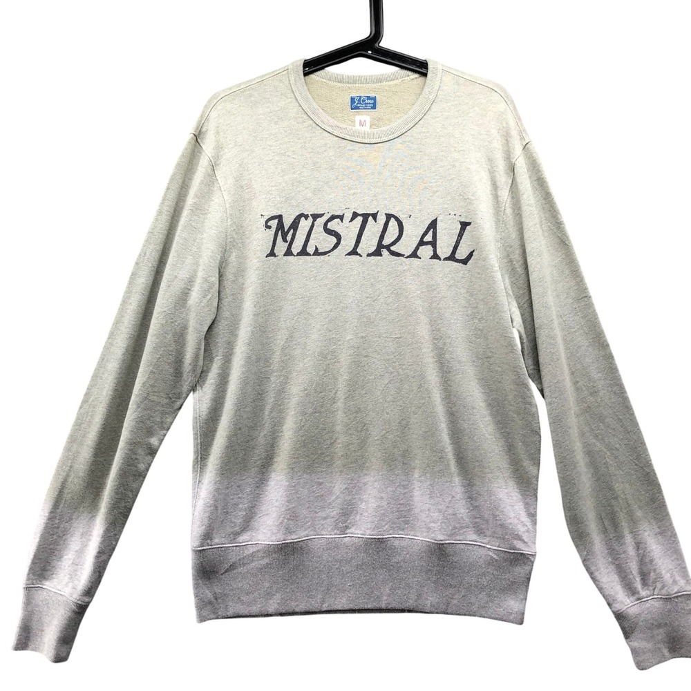 J Crew‎ Vintage Fleece Mistral Graphic Sweatshirt Mens M Sage Dip Dye Ombre